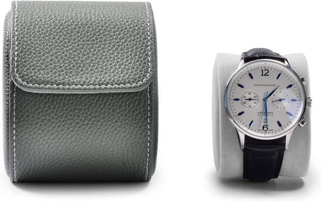 Detalle 2 de Oirlv Luxe en cuir PU : étui pour montre et boîte de rangement (gris) — format compact