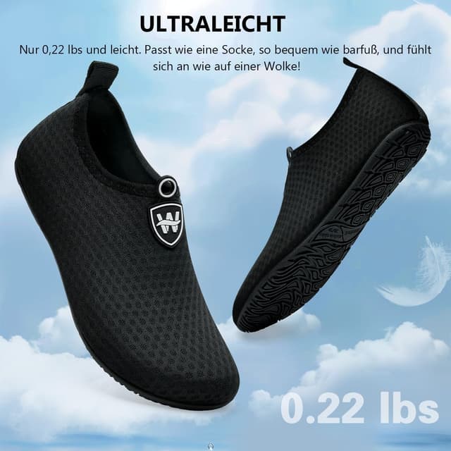 Detalle de Swim Water Shoes Aqua Socks barefoot-style water shoes for sea beach swimming, pool and more (ladies & mens)