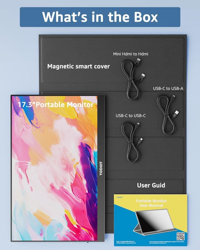 Detalle 2 de Yodoit Monitor portatile 17,3 pollici FHD