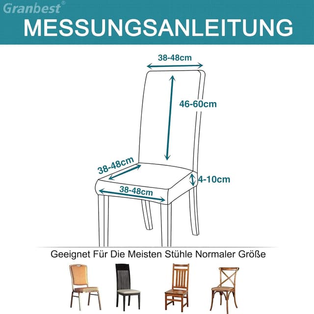 Thumbnail 6 de Granbest Premium Stuhlhussen 4er Grau