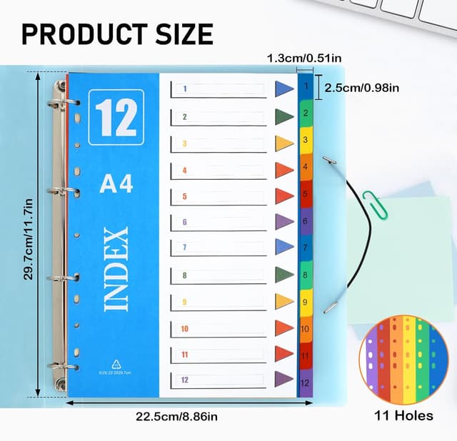 Detalle 2 de XHDA 1-12 Part Dividers A4 10 Pack