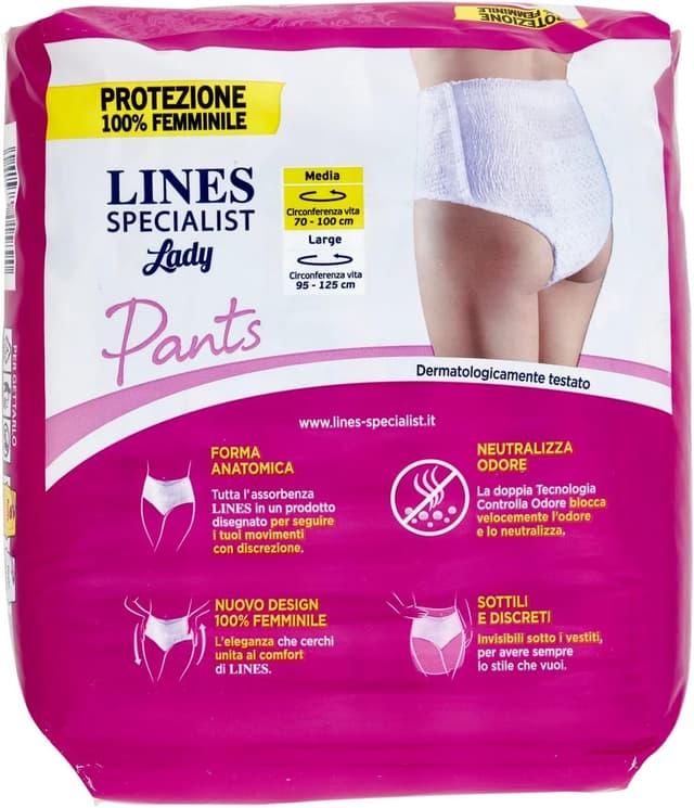 Detalle de Assorbenti per urina Lines Specialist Pants Discreet, taglia M (8 pezzi)