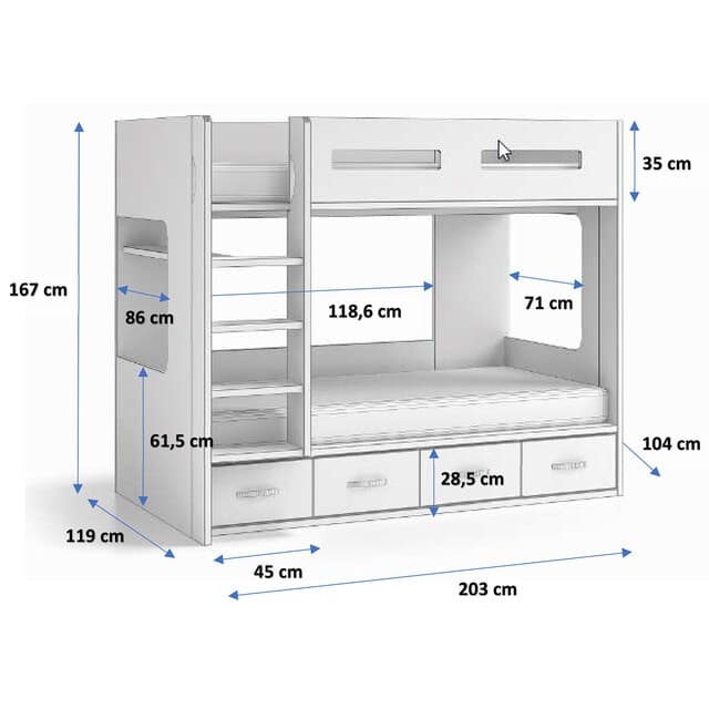 Detalle 2 de El Corte Inglés New Planet Litera 190x90 cm