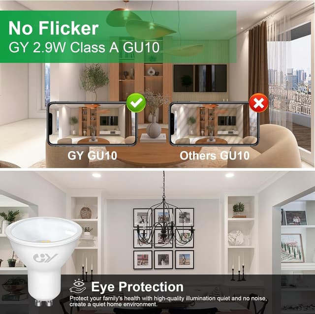 Detalle 2 de GY GU10 2.9W LED Bulb (6500K) – 520lm, Non-Dimmable, 10 Pack