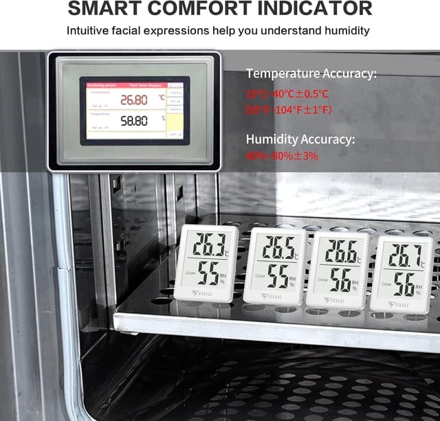 Detalle de DOQAUS Hygrometer Thermometer für innen: digitales Raumthermometer mit Komfort-Status und 5-Sekunden-Refresh
