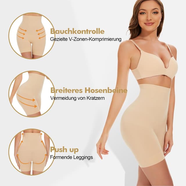 Detalle 2 de SIMIYA Culotte gainante haute taille sans coutures en coton et stretch