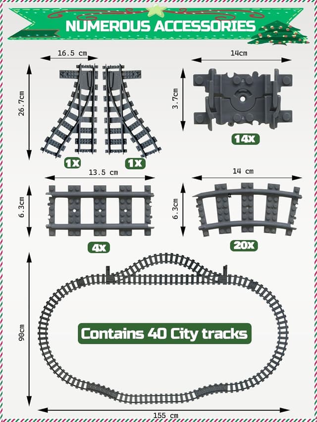 Detalle de Hapoyxm City Train Set, kit rails 40 pièces