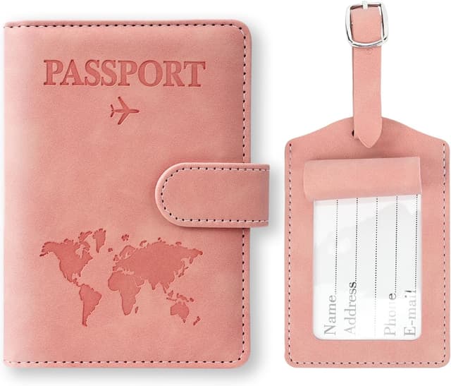 Detalle de Reisepasshülle Kofferanhänger Set rosa ✈