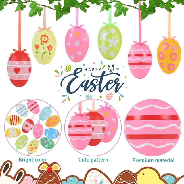 Detalle de AhfuLife Easter Hanging Eggs 12 pcs