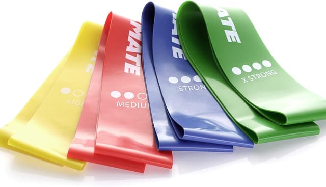 Thumbnail 6 de BODYMATE Lot de 4 bandes de résistance élastiques en latex naturel (avec pochette) – 60 cm x 5 cm