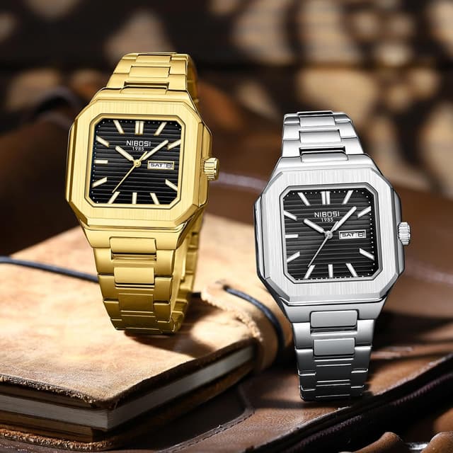 Detalle de NIBOSI Orologio uomo quadrato analogico