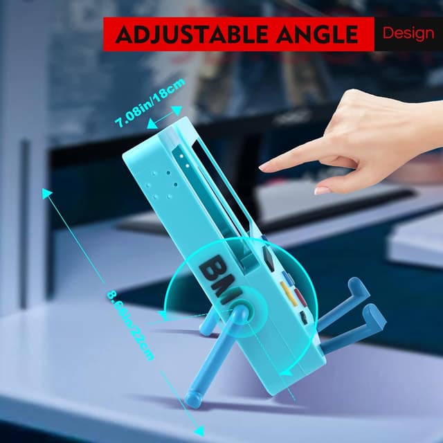 Detalle 2 de GRAPMKTG Charging Stand for Nintendo Switch Accessories (Portable Dock for Switch OLED) — Blue