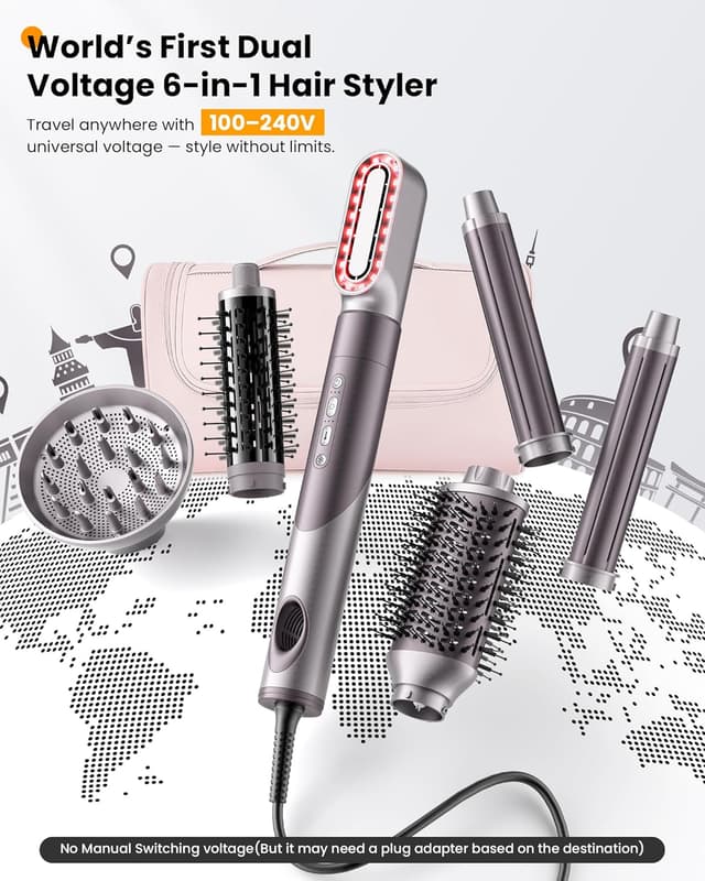 Detalle de MESCOMB Upgraded Hot Air Styler 6-in-1 ๐โ