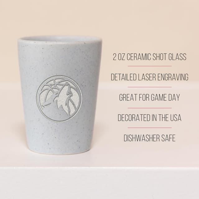 Detalle de Rico Industries NBA Unisex-Adult Modern 2oz Ceramic Shot Glass