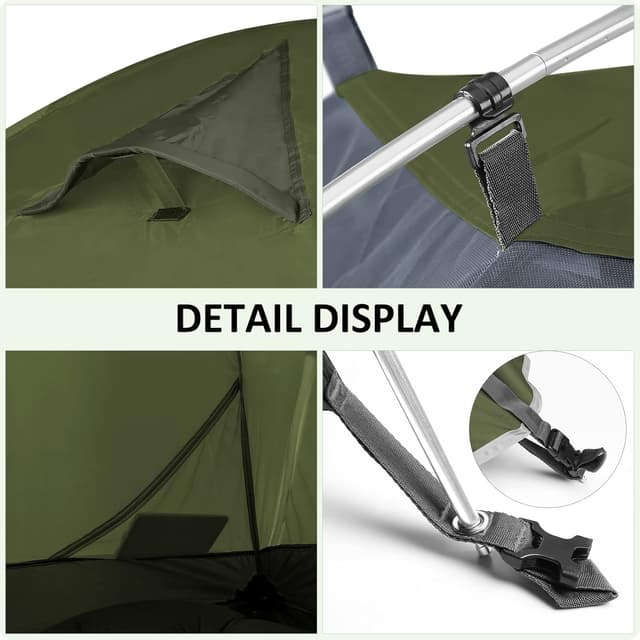 Detalle de Bessport Ultralight Kuppelzelt 1–3 Personen (kleines Packmaß, 3–4 Saisons, wasserdicht & winddicht)
