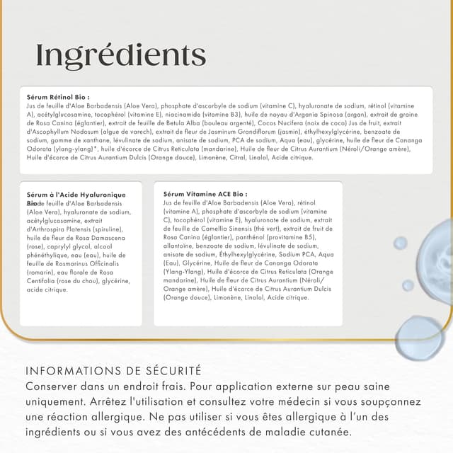 Thumbnail 6 de Satin Naturel Coffret Cadeau Femme Acide Hyaluronique Sérum Visage + Vitamine C + Rétinol (3x30 ml)