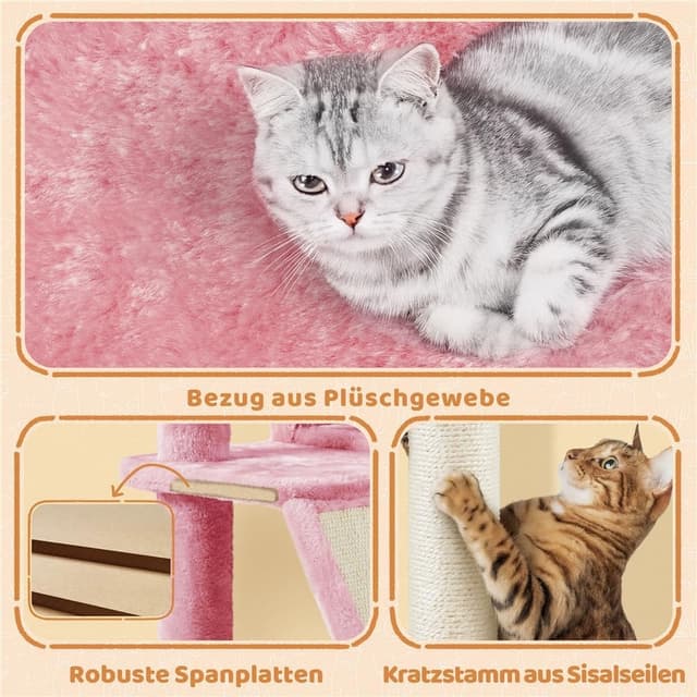 Detalle 2 de Yaheetech Kratzbaum 145 cm mit 2 Höhlen