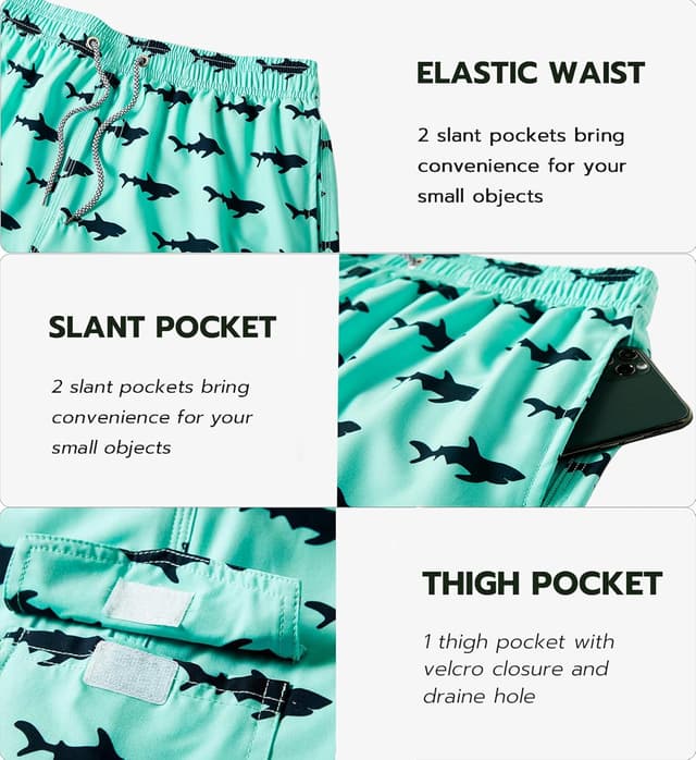 Detalle de APTRO Men’s 9" Quick-Dry Swim Trunks (Big & Tall) with UPF 50+