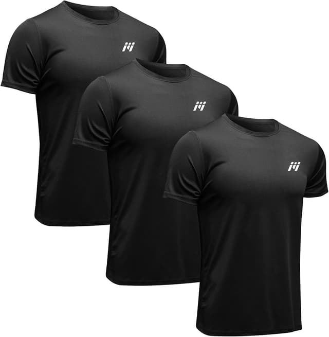 Detalle de MEETWEE Sportshirt Herren – kurzärmeliges Mesh-Laufshirt mit 4-Wege-Stretch