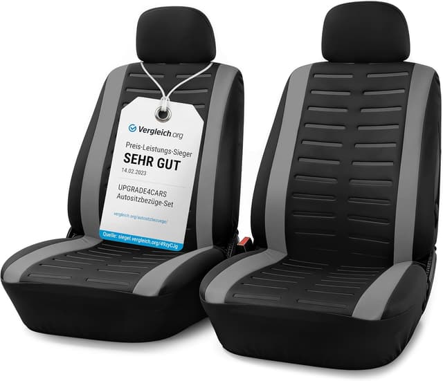 Detalle de upgrade4cars Housses de siège avant universelles gris (set 2026) pour conducteur et passager