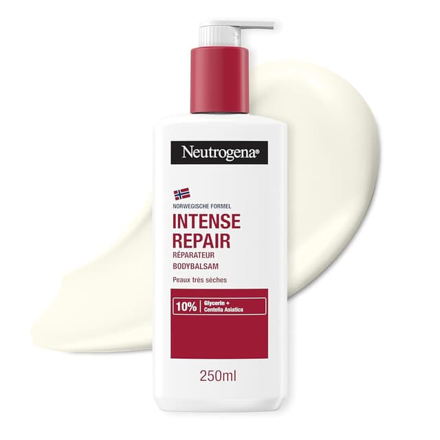 Detalle de Neutrogena Intense Repair Reparierender CICA Bodybalsam mit Glycerin & Centella Asiatica – nicht fettende Körperlotion für sehr trockene Haut (250 ml)