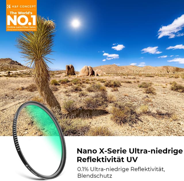 Detalle 2 de K&F CONCEPT UV-Filter 49 mm für 8K