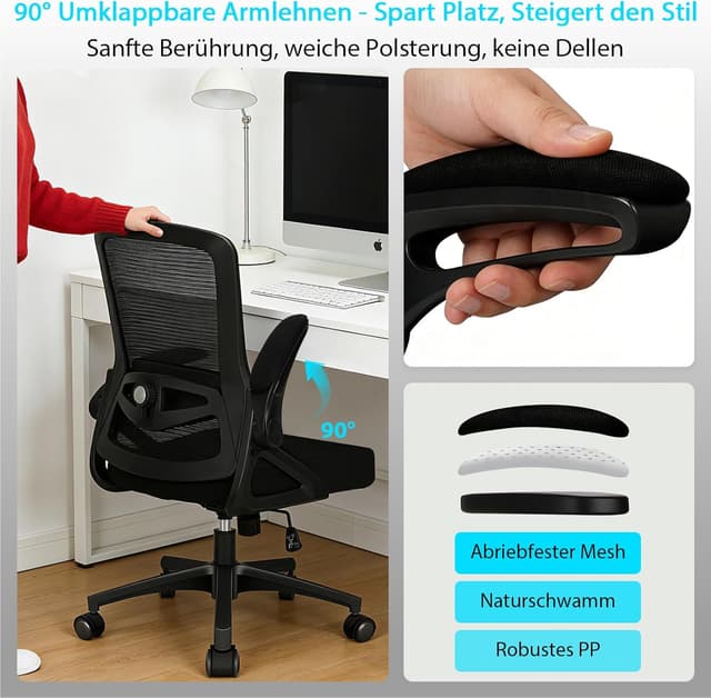 Detalle 2 de Milacyee Bürostuhl mit 4D-Lendenstütze
