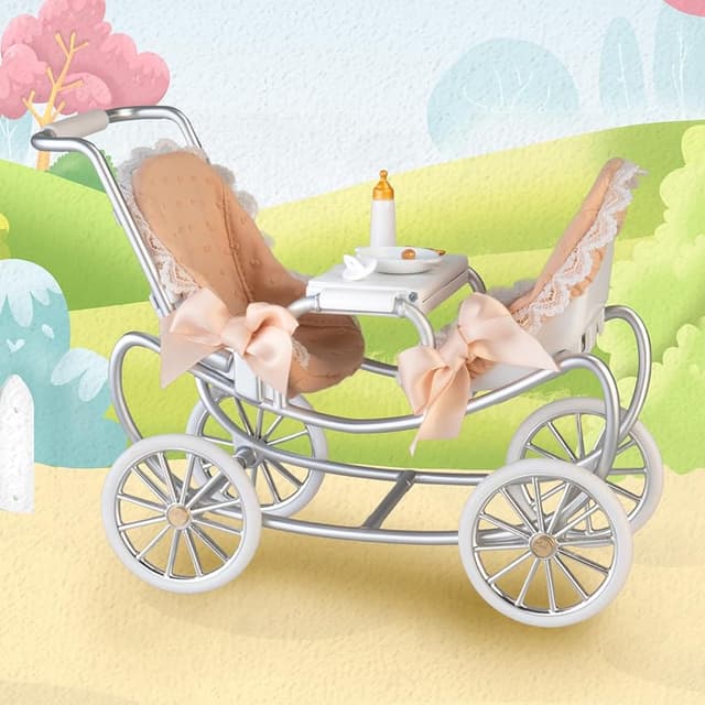 Detalle de Famosa Barriguitas Carrito de gemelos con 4 accesorios