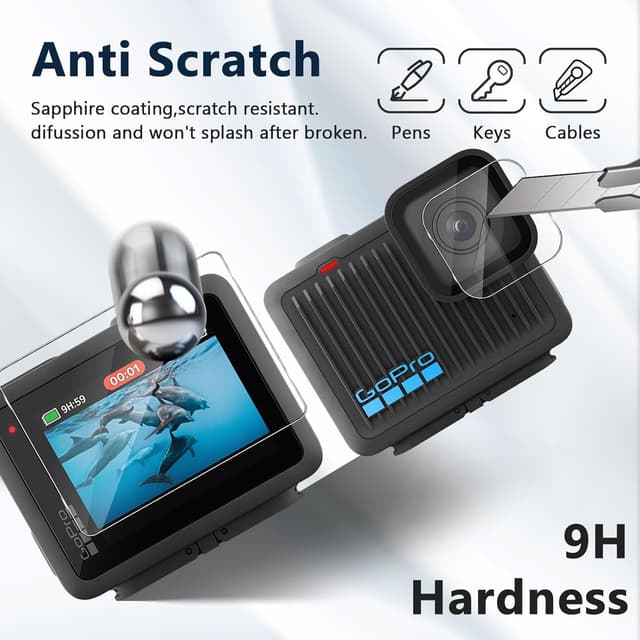 Detalle de Funrae GoPro Hero Schutzfolie 9H, 3+3