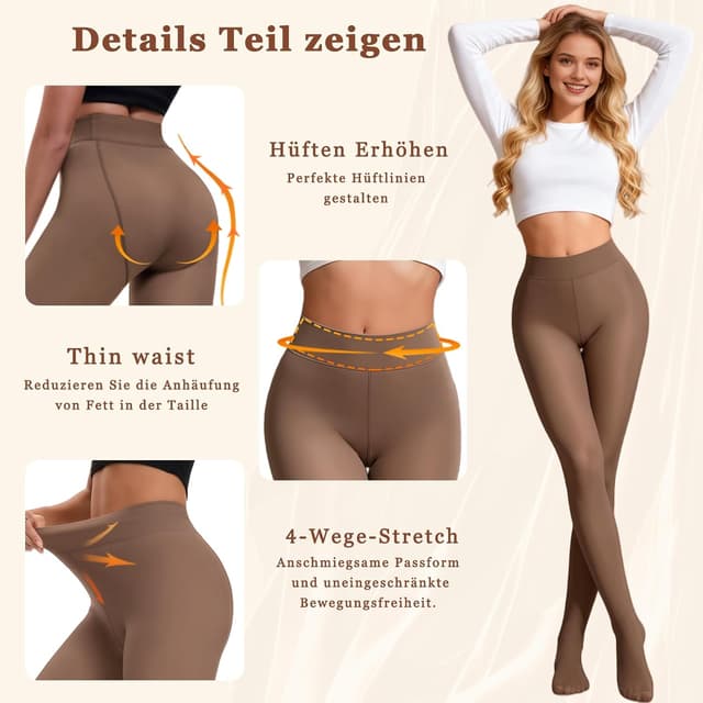 Detalle de Thermo Strumpfhose Damen für Winter, 320 g