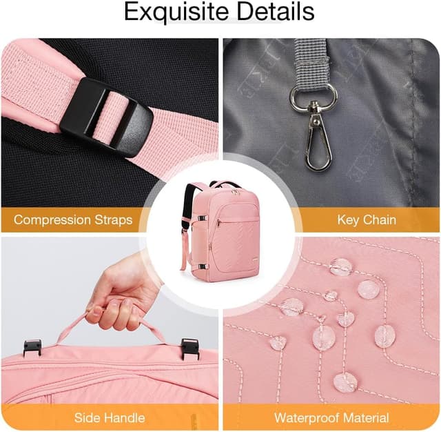 Detalle 2 de Lekesky Travel Backpack Cabin Size 17-Inch Laptop Carry-On Waterproof Rucksack (Water-repellent)