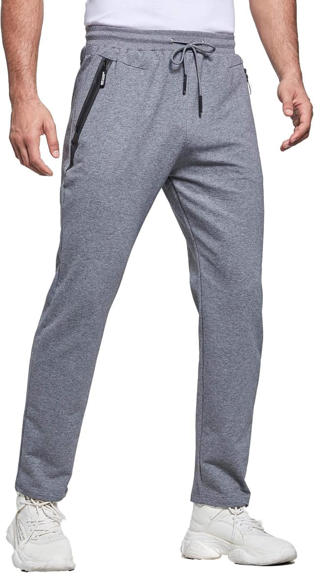Detalle de Tansozer Men’s Slim Fit Joggers with Zip Pockets and Adjustable Drawstring