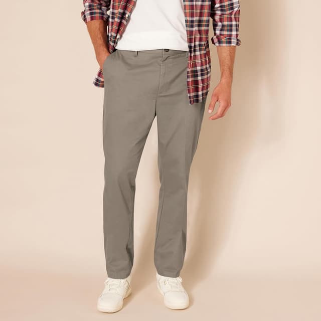 Detalle de Amazon Essentials Herren Knitterfreie Flatfront-Chinohose mit schmaler Passform