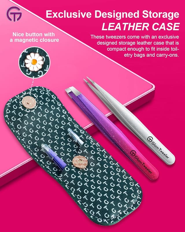 Detalle 2 de GlamTweeler Sharp & Precision Tweezer Set 3.75" ๐