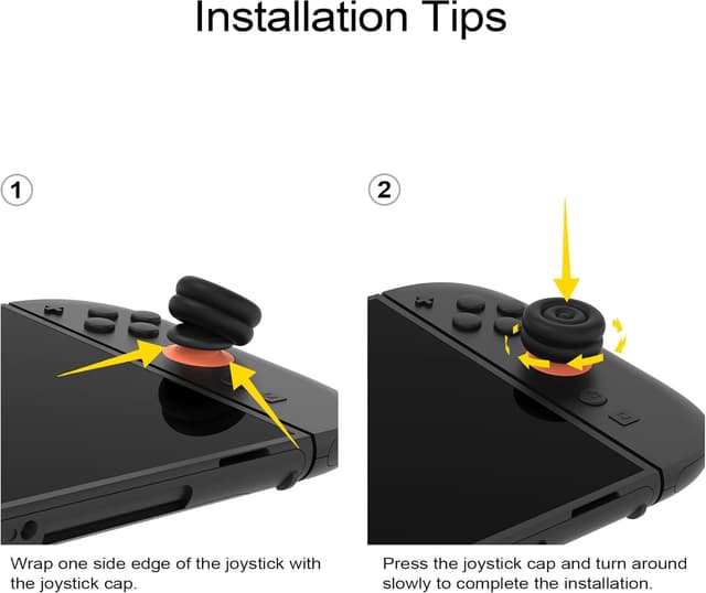 Detalle de playvital Thumb Cushion Caps for Nintendo Switch 2 Joycon 2 (Thumb Grips) – Black
