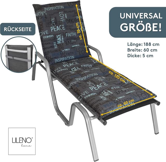 Thumbnail 1 de LILENO HOME Kissen 188 x 60 x 5 cm Buchstaben anthrazit