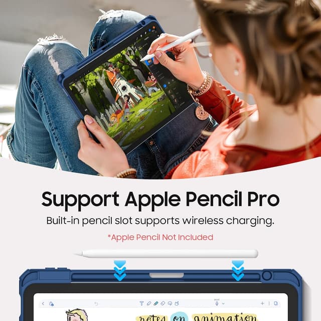 Detalle de Fintie Hybrid Hülle für iPad Air 11 Zoll mit Stifthalter (M4/M3/M2 & Air 5/4) – Navy