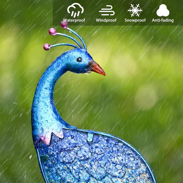 Thumbnail 3 de TERESA'S COLLECTIONS Peacock Solar Stake Light