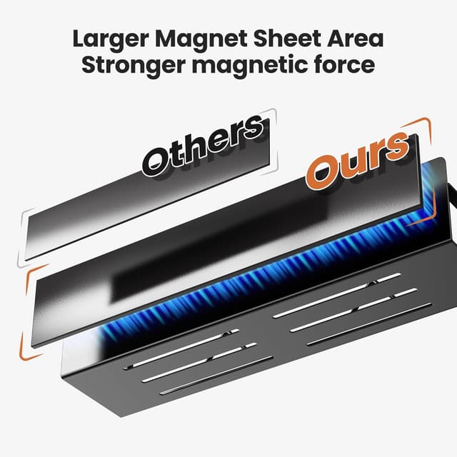 Detalle de Mystozer 16.9-Inch Wide Magnetic Spice Rack (4-Pack) for Refrigerator, Black