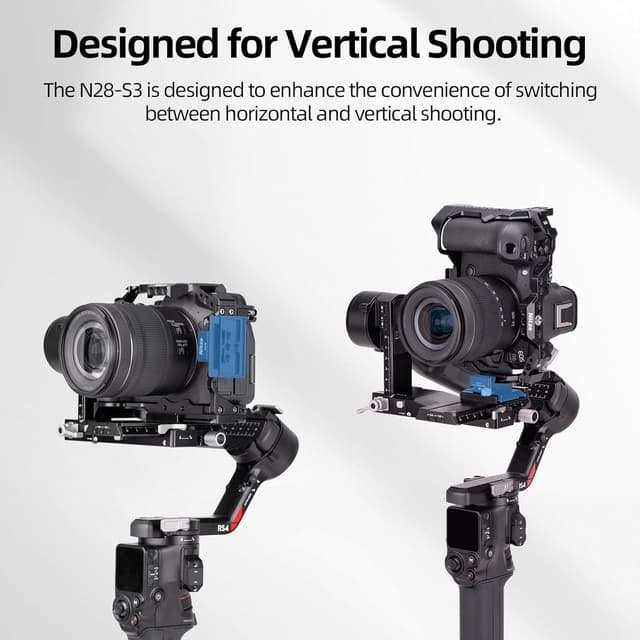 Detalle de Nitze N28-S3 NATO-Klemme auf Arca-Schnellwechselplatte für DJI RS 5/RS 4 Pro/RS 4/RS 3 Pro/RS 3/RSC 2/RS 2