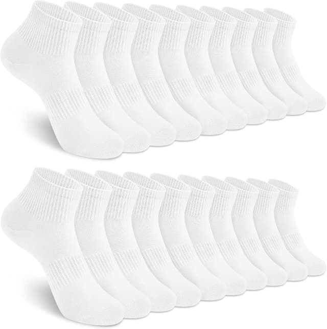 Thumbnail 6 de Tialfas 10 Pairs Women’s Trainer & Running Socks (4–7) – Breathable Cotton Ankle Quarter Socks, Multipack