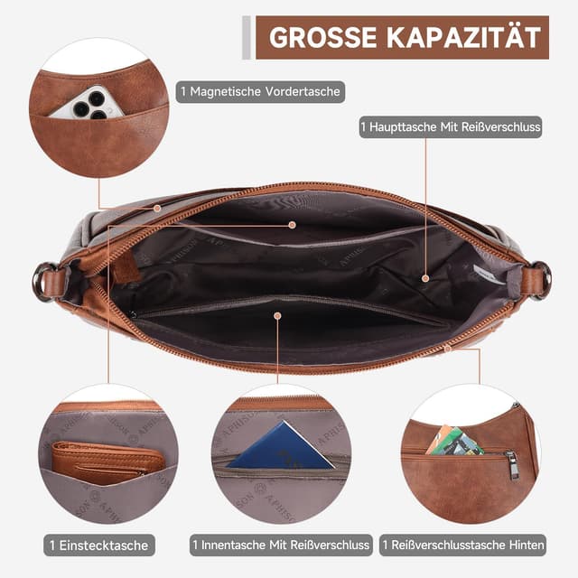 Thumbnail 3 de APHISON Klein Crossbody Bag mit breitem Gurt
