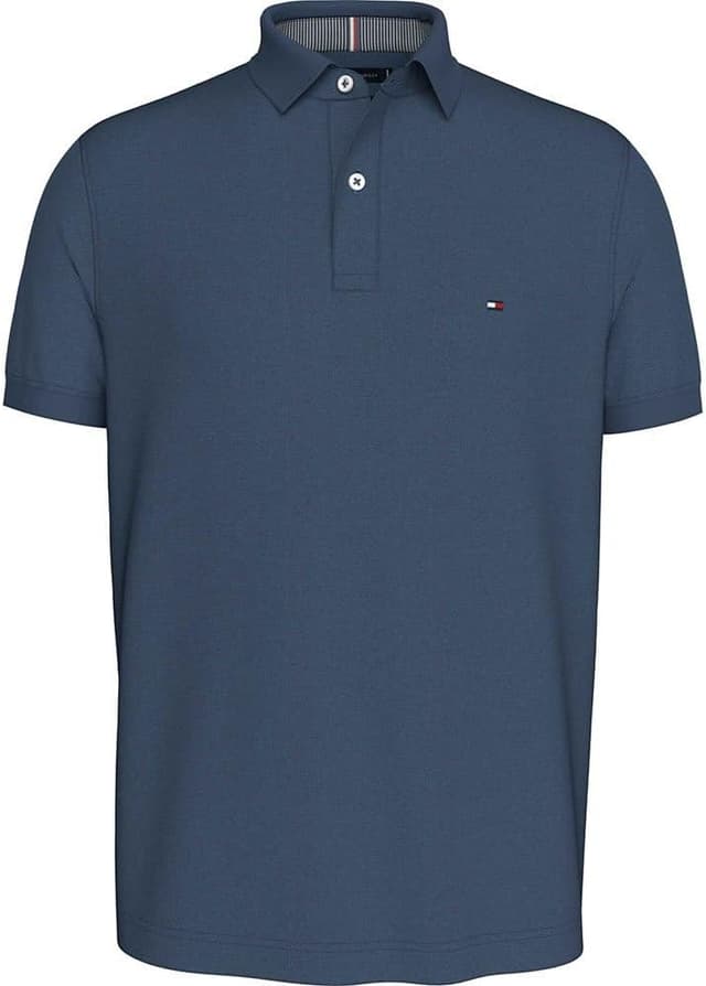 Detalle de Tommy Hilfiger Herren Poloshirt Kurzarm 1985 Regular Fit (1985) aus Bio-Baumwolle