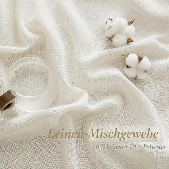 Thumbnail 5 de PONY DANCE Leinenvorhang Creme 245x140 cm