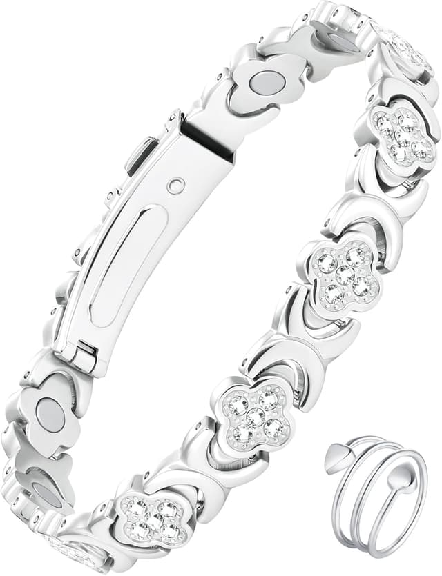 Detalle de Jecanori Copper Magnetic Bracelet for Women – adjustable copper link bangle with gift box