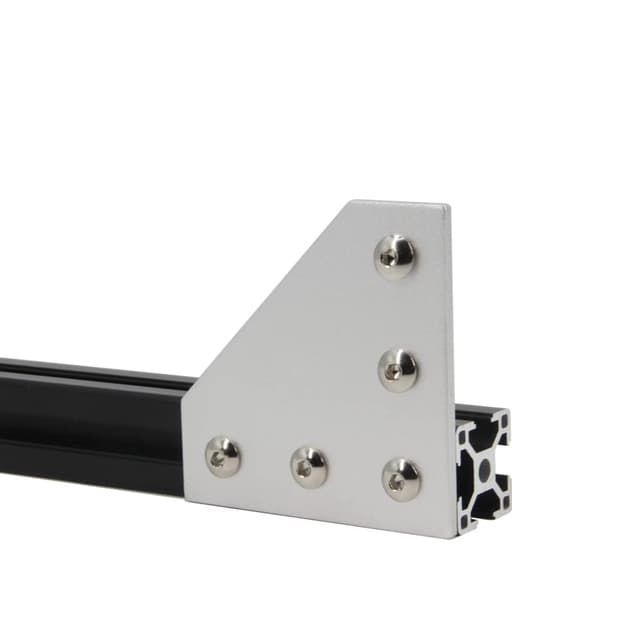 Thumbnail 6 de Yeebyee 2020 Eckhalterungsplatte L (90° Außenverbindung) für 20x20-mm Aluminiumprofil, 5-Loch, mit M5 Schrauben & T-Nuten – Silber