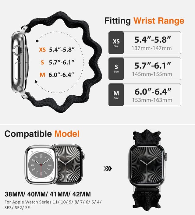 Detalle 1 de ULTIMAL Armband für Apple Watch, Nylonband