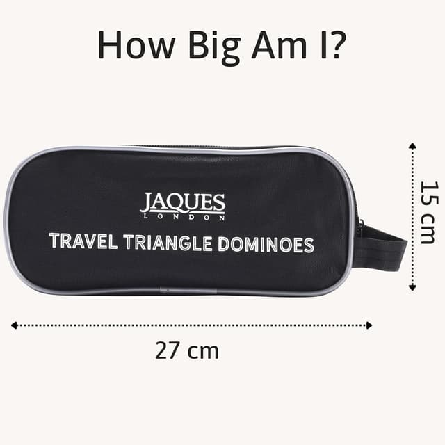 Detalle de Jaques of London Triangle Dominoes Game with brass spinner tiles and travel zip case