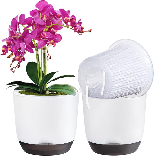 Thumbnail 6 de QCQHDU 7.2in self-watering orchid pots