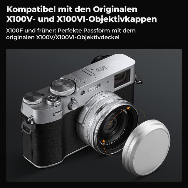 Detalle de K&F CONCEPT UV-Filter für Fujifilm X100-Serie (X100/X100F/X100S/X100T/X100V/X100VI), Schutzfilter in Silber